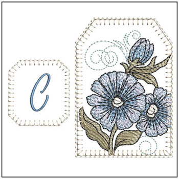 Teabag ABCs Bookmark - C -  Embroidery Designs