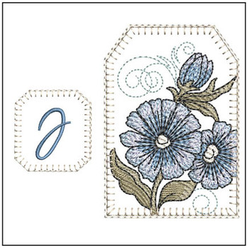  Teabag ABCs Bookmark - J -  Embroidery Designs