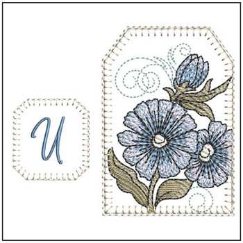 Teabag ABCs Bookmark - U -  Embroidery Designs