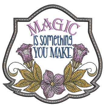 Black Floral Tray & Magic Coaster Set - Embroidery Designs