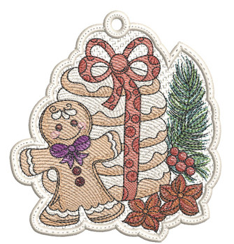 Gingerbread Cookies Stack - Free-Standing Lace  - Embroidery Designs