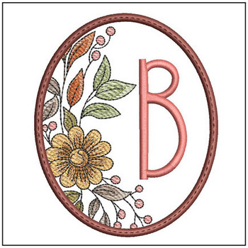 Fall Floral ABCs Coaster - B - Embroidery Designs