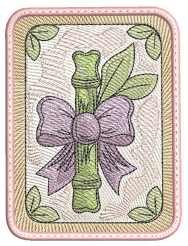 Mahjong Tile 4 Bamboo Coaster - Embroidery Designs