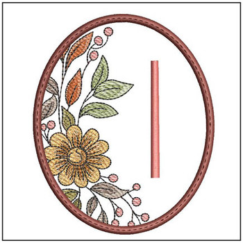 Fall Floral ABCs Coaster - I - Embroidery Designs