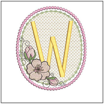 Cherry Blossom Font - W - Embroidery Design