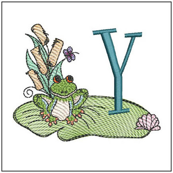 Loungin Lily Pad - Y- Fits in a 4x4" Hoop - Instant Downloadable Machine Embroidery