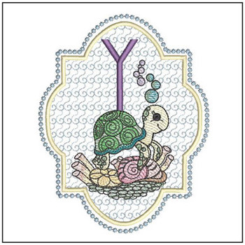 Turtle On Shells ABCs - Y - Embroidery Designs
