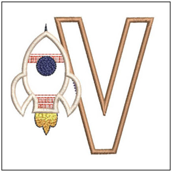 Rocket Applique ABCs - V - Embroidery Designs