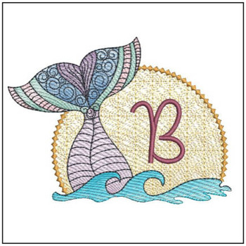 Mermaid ABC's - B - Machine Embroidery Design