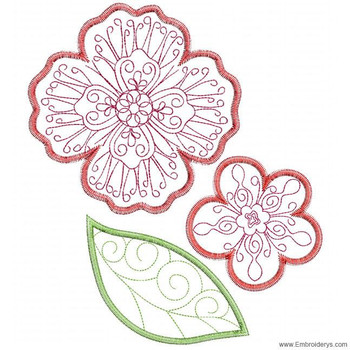 Organza 3D Pretty Petals - Embroidery Designs