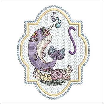 Narwhal ABC's - S -  Machine Embroidery Design