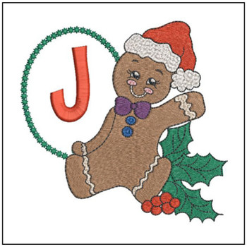 Gingerbread Man ABC's - J - Embroidery Designs