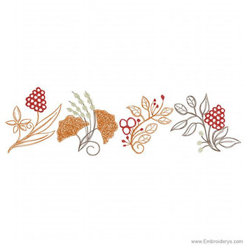 Autumn Leaves Border - Embroidery Designs