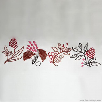 Autumn Leaves Border - Embroidery Designs