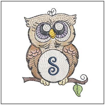 Owl ABC's - S - Fits in a 4x4" Hoop - Instant Downloadable Machine Embroidery