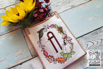 Pumpkin Wreath Bunting ABCs - A - Embroidery Designs