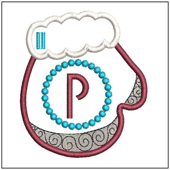 Mitten ABC's - P - In the Hoop - Embroidery Design