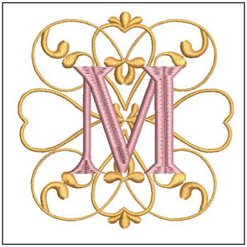 Monogram Swirls ABCs - M - Embroidery Design