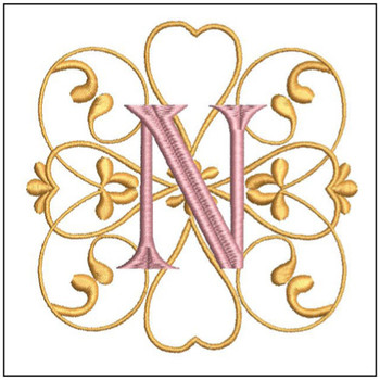 Monogram Swirls ABCs - N - Embroidery Designs