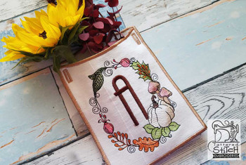 Pumpkin Wreath Bunting ABCs - J - Embroidery Designs