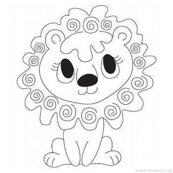 Super Cute Baby Lion - Embroidery Designs