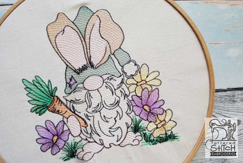 Bunny Gnome - Fits a 4x4" 5x7" and  6x10" Hoop - Machine Embroidery Designs