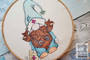 Male Nurse Gnome - Embroidery Designs