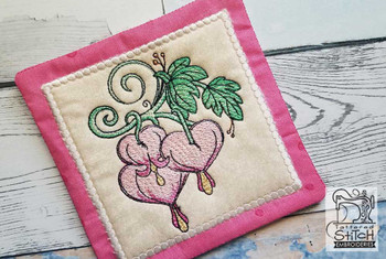 Bleeding Hearts Mug Rug - Embroidery Designs & Patterns