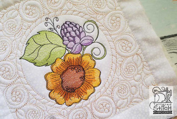 Sunflower Cluster Quilt Block - Embroidery Designs