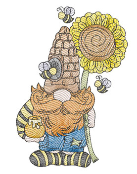 Beekeeper Gnome - Embroidery Designs & Patterns