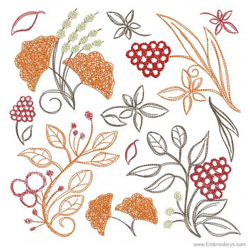 Dynamic Leaf Quilt Block - Embroidery Designs