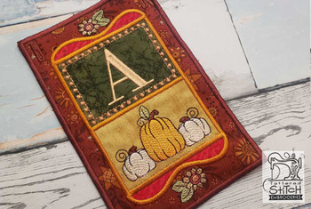 Fall Folk ABCs Bunting - A -Fits a   5x7"Hoop - Machine Embroidery Designs