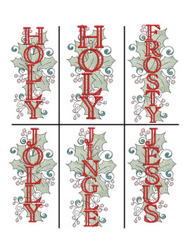 Holly Design Words Bundle - Embroidery Designs & Patterns