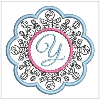 Snowflake Coaster ABCs - Y - Machine Embroidery Designs