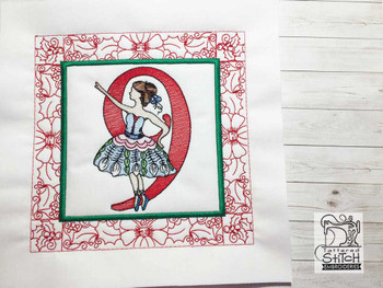 12 Days of Christmas QB - 9 - Fits a  5x5", 6x6", 7x7", 8x8" & 10x10"  Hoop - Machine Embroidery Designs