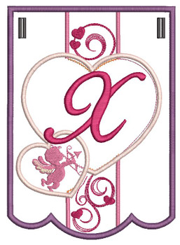 Valentine Bunting ABCs - X - Embroidery Designs