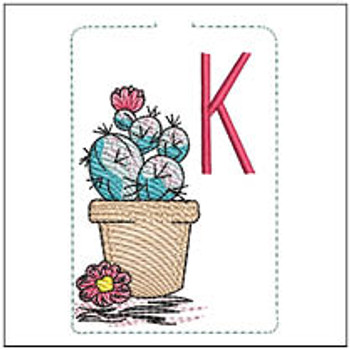  Prickly Pear ABCs Keychain - K - Fits a 5x7" Hoop - Machine Embroidery Designs