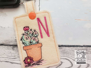 Prickly Pear ABCs Keychain - Q - Embroidery Designs