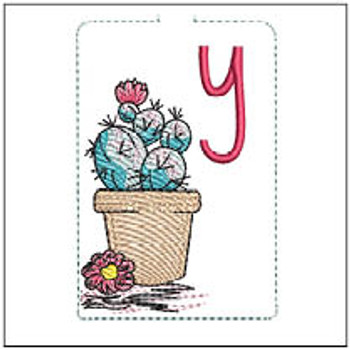Prickly Pear ABCs Keychain - Y - Embroidery Designs
