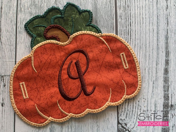 Pumpkin Banner ABCs - F -  Fits a 5x7" Hoop - Machine Embroidery Designs