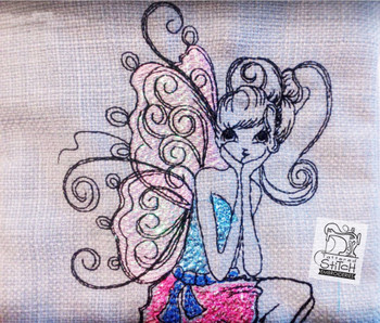 Fairy on Mushroom Tablet Bag - 7x10 - Embroidery Designs
