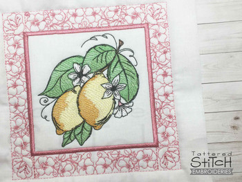Lemons Quilt Block  - Machine Embroidery Designs