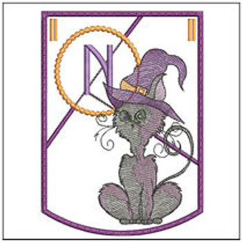 Halloween Cat ABCs Bunting - N - Embroidery Designs