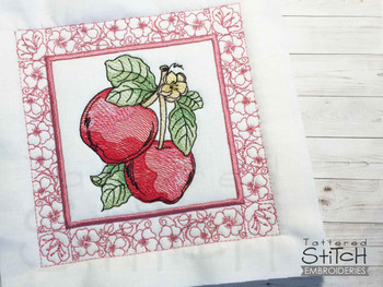 Apples Quilt Block  - Machine Embroidery Designs