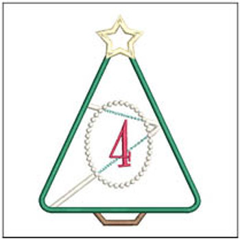Christmas Tree Advent - 4 - Fits a 5x7" Hoop- Machine Embroidery
