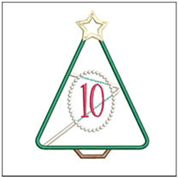 Christmas Tree Advent - 10 - Fits a 5x7" Hoop- Machine Embroidery