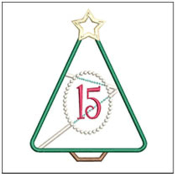 Christmas Tree Advent - 15 - Fits a 5x7" Hoop- Machine Embroidery