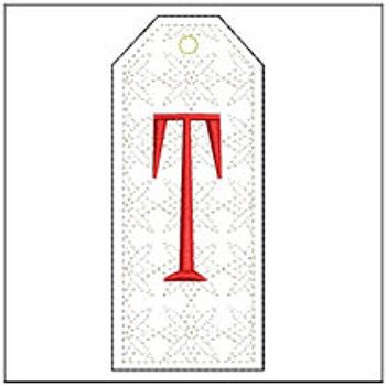 Gift Tag ABCs - T - Fits a 5x7" Hoop- Machine Embroidery