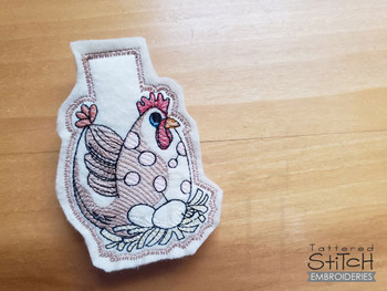 Chicken Clothespin Magnet - Embroidery Designs & Patterns