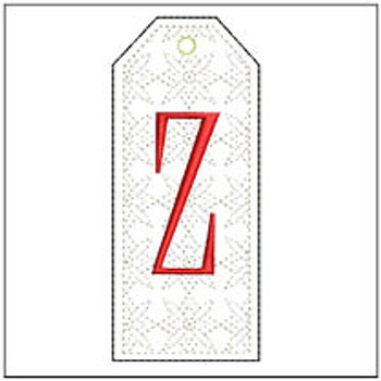 Gift Tag ABCs - Z - Fits a 5x7" Hoop- Machine Embroidery